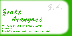 zsolt aranyosi business card